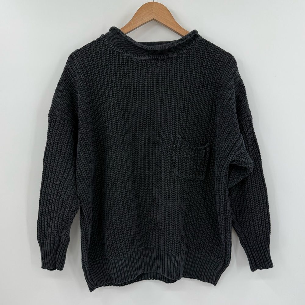 Vintage Le Chois Ramie Cotton Knit Sweater in Black | Medium